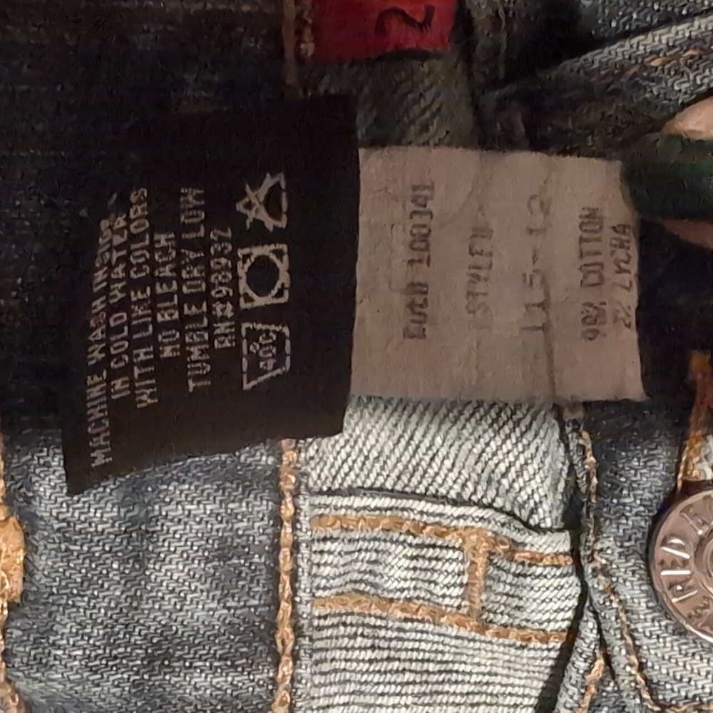 🚒Red Engine bootcut blue jeans 28 - Picture 9 of 10